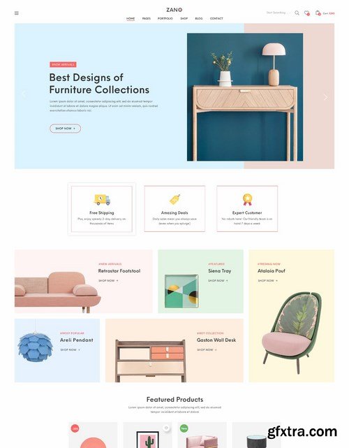 Zano  Furniture eCommerce PSD Template