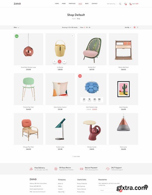 Zano  Furniture eCommerce PSD Template