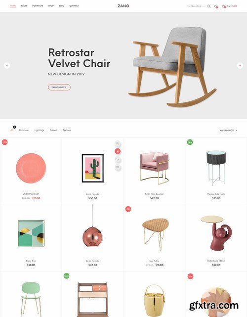 Zano  Furniture eCommerce PSD Template