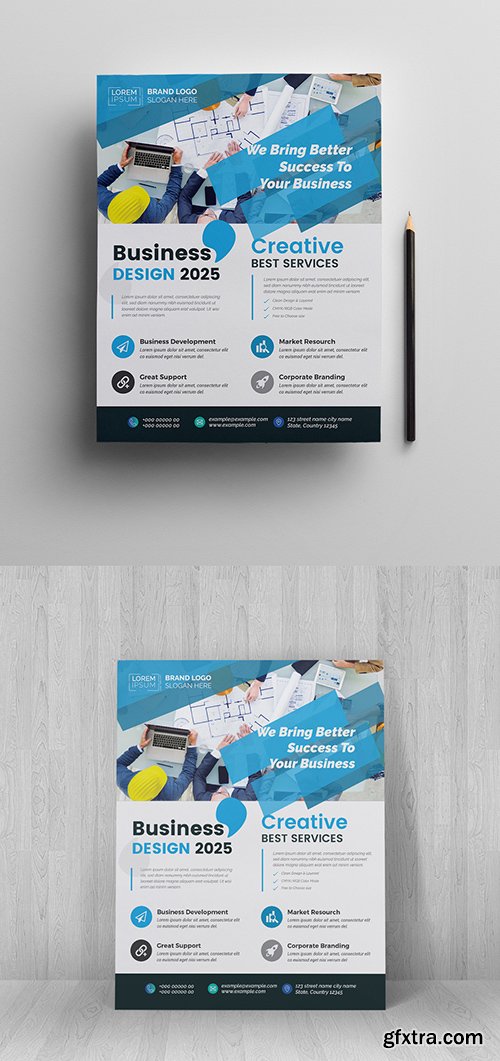 Business Flyer With Blue Accents 231241663