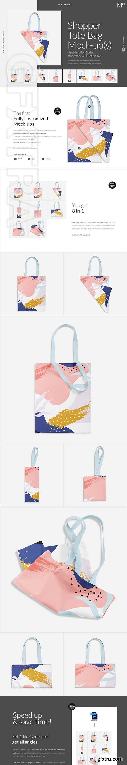 CreativeMarket - Shopper Tote Bag Mock-ups Set 3857272