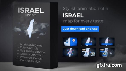 VideoHive Israel & Palestinian Territories Map - State of Israel Map Kit 24673149