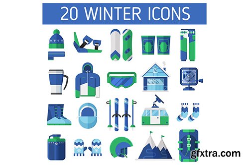 Winter Ski Resort Icons