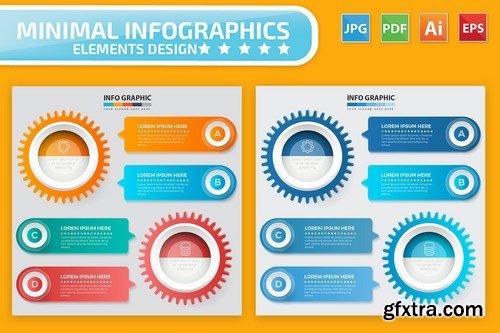 Cog Infographic Elements Design