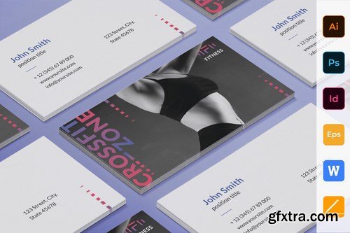 Fitness Studio Poster Flyer Business Card Brochure Bifold Trifold