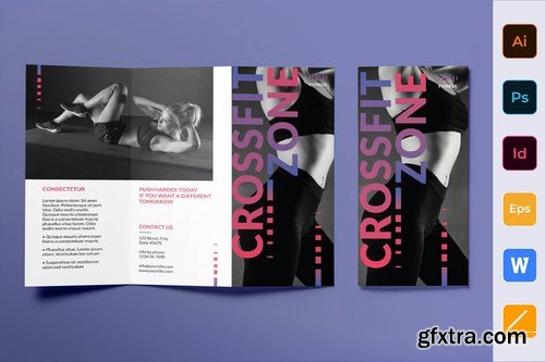 Fitness Studio Poster Flyer Business Card Brochure Bifold Trifold