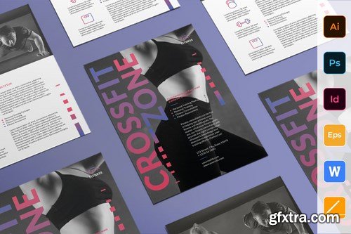 Fitness Studio Poster Flyer Business Card Brochure Bifold Trifold