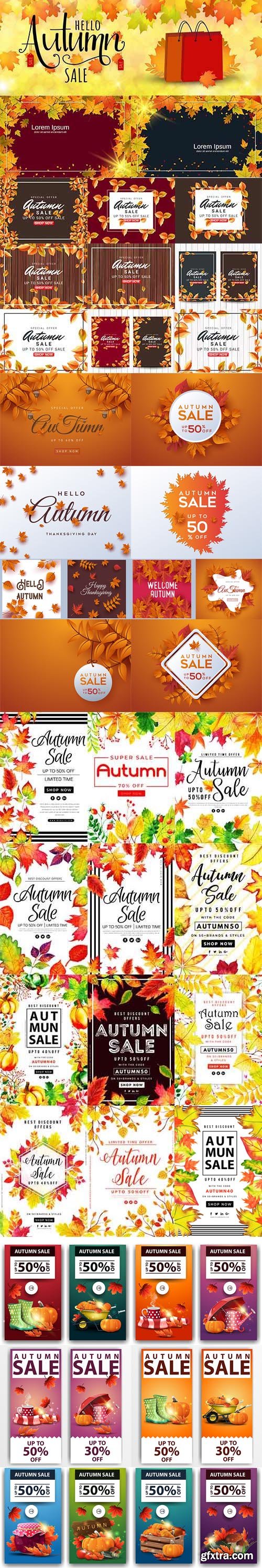 50+ Autums Sales Vector Collection