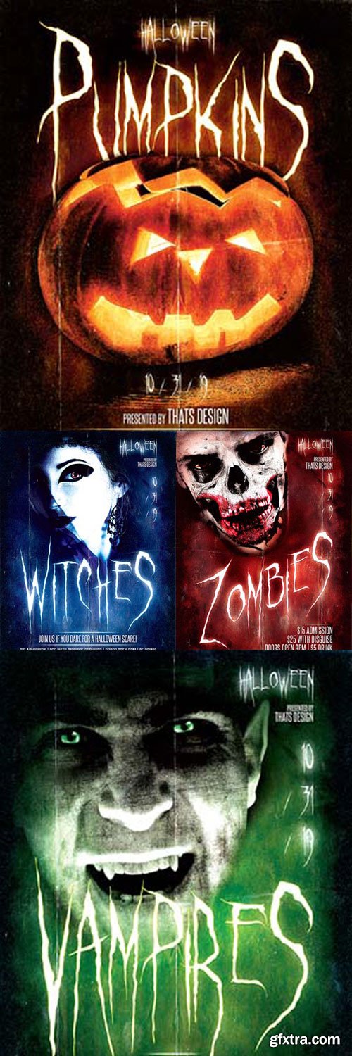 Halloween Night 4in1 V9 Flyer Template