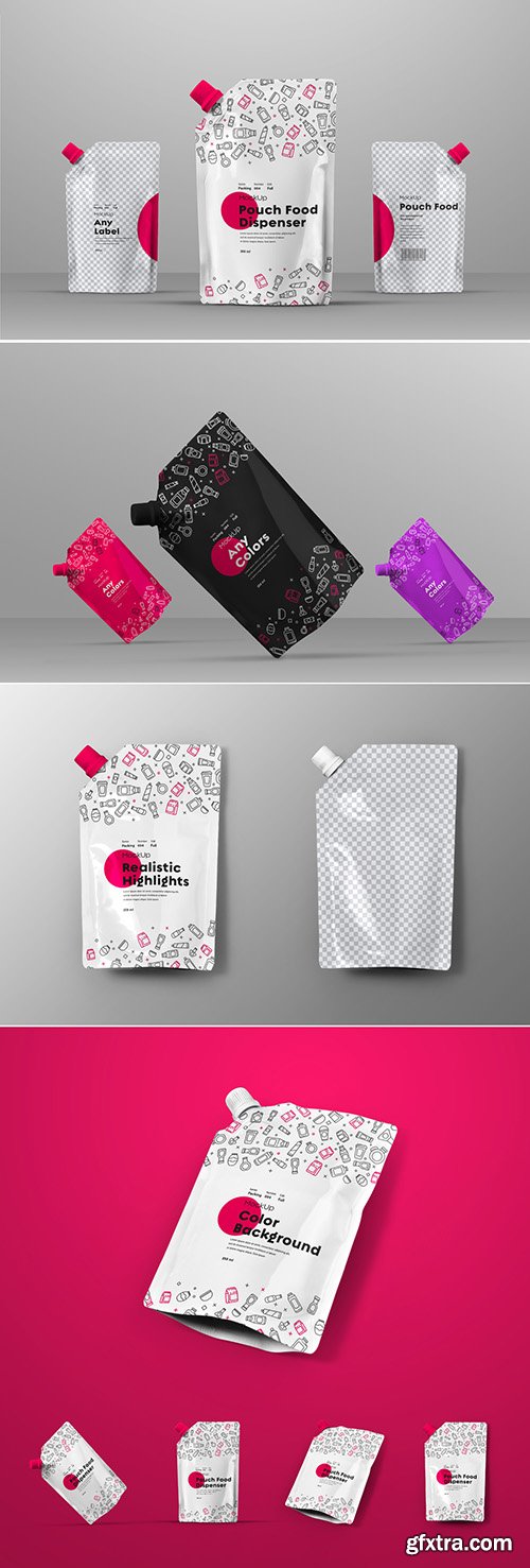 4 Food Capped Pouch Mockups 285084908