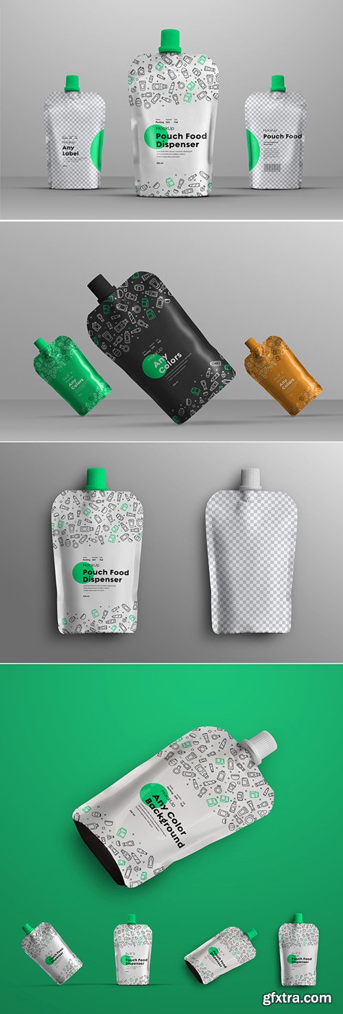 4 Food Capped Pouch Mockups 285084845