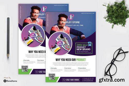 Purpley - Minimalist Product Flyer Template