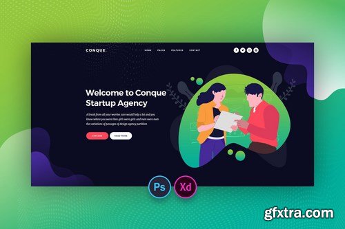 Startup Hero Header Template