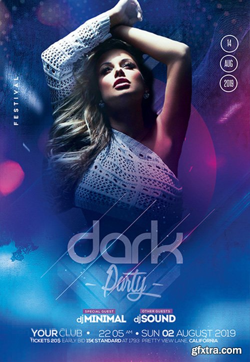 Dark Night Party PSD Flyer Template