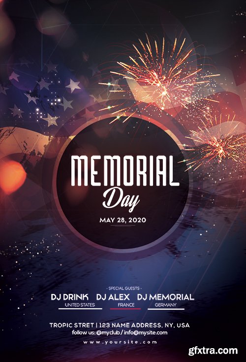 Memorial Day Event PSD Flyer Template