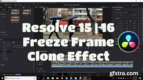 Resolve 15 | 16 Create a Freeze Frame Clone Effect