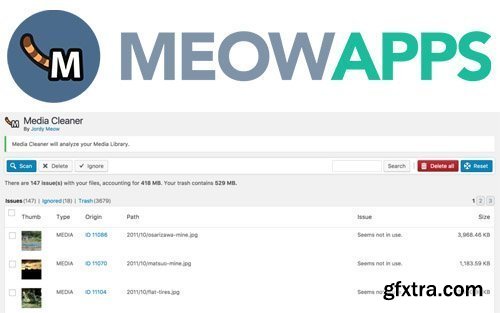 MeowApps - Media Cleaner Pro v5.4.4 - Delete unused files from WordPress