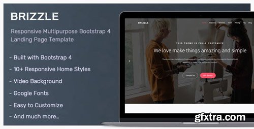 ThemeForest - Brizzle v1.0 - Responsive Bootstrap 4 Landing Page Template - 21599051