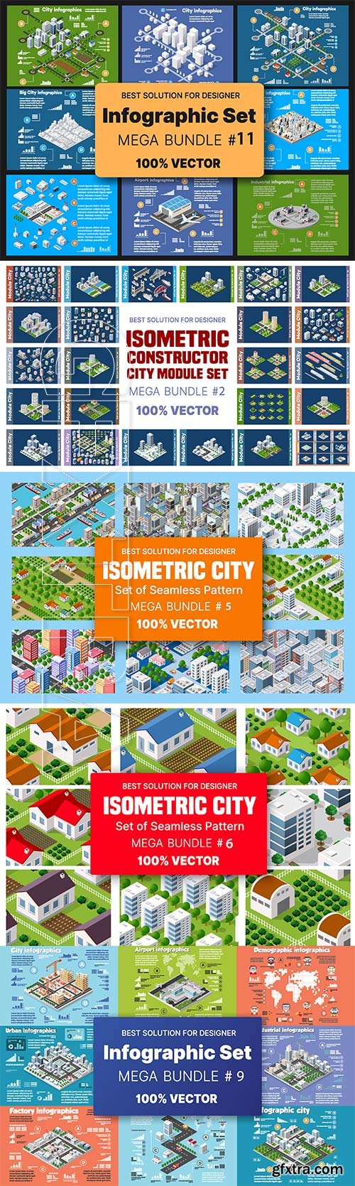 Isometric set of blocks module of areas