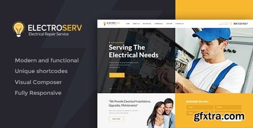 ThemeForest - ElectroServ v1.3.2 - Electrical Repair Service WordPress Theme - 20762180