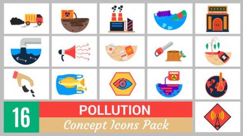 Udemy - 16 Pollution Concept Icons Pack