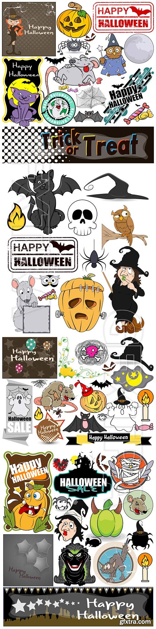 Halloween cartoon characters vector illustration # 2