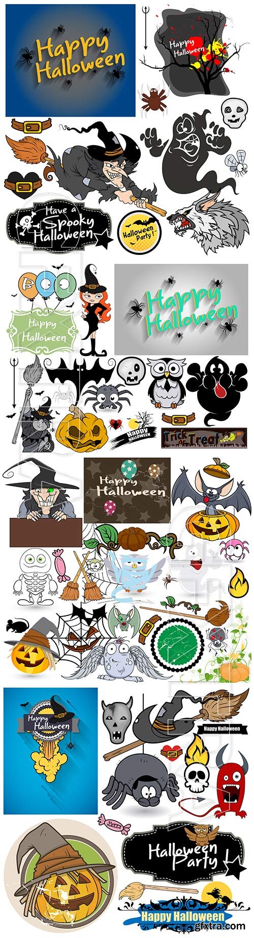 Halloween cartoon characters vector illustration # 5