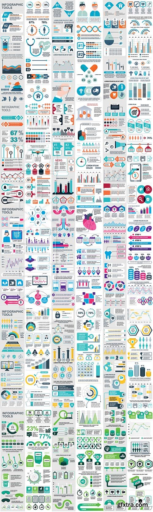 Infographic elements data visualization vector # 3