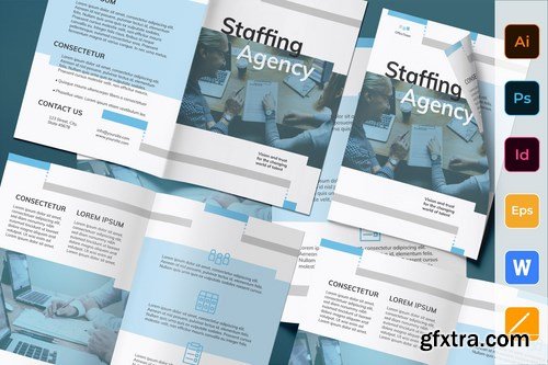 Staffing Agency Poster Flyer Business Card Brochure Bifold Trifold