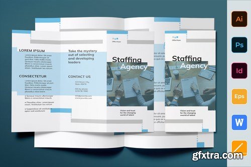 Staffing Agency Poster Flyer Business Card Brochure Bifold Trifold