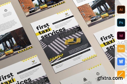 Taxi Services Poster Flyer Business Card Brochure Bifold Trifold