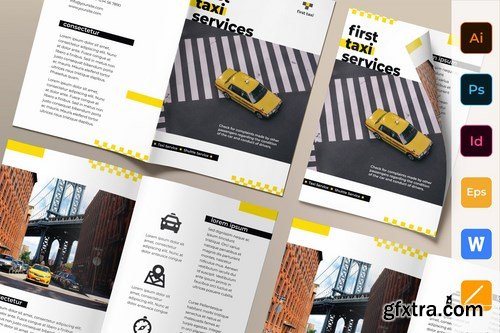 Taxi Services Poster Flyer Business Card Brochure Bifold Trifold