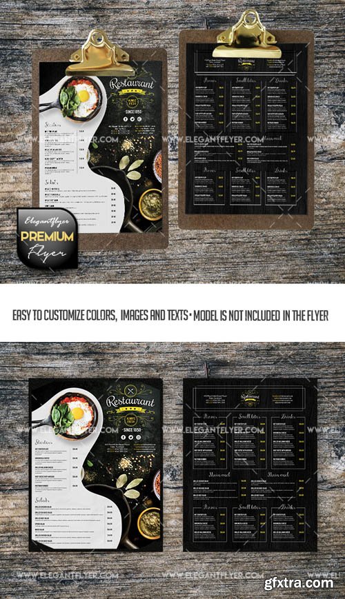 Restaurant Menu V2709 2019 Premium PSD Brochure Template