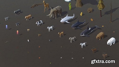 Low Poly Animated Animals Low-poly 3D model