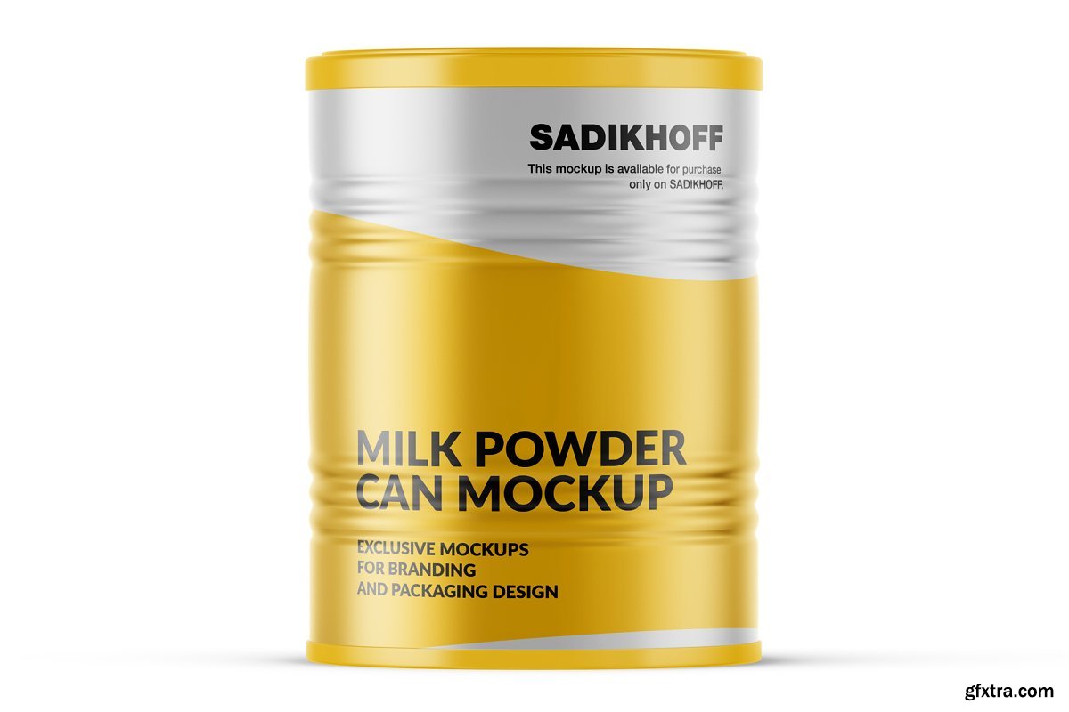 Download CreativeMarket - Milk Powder Can Mockup 4075943 » GFxtra