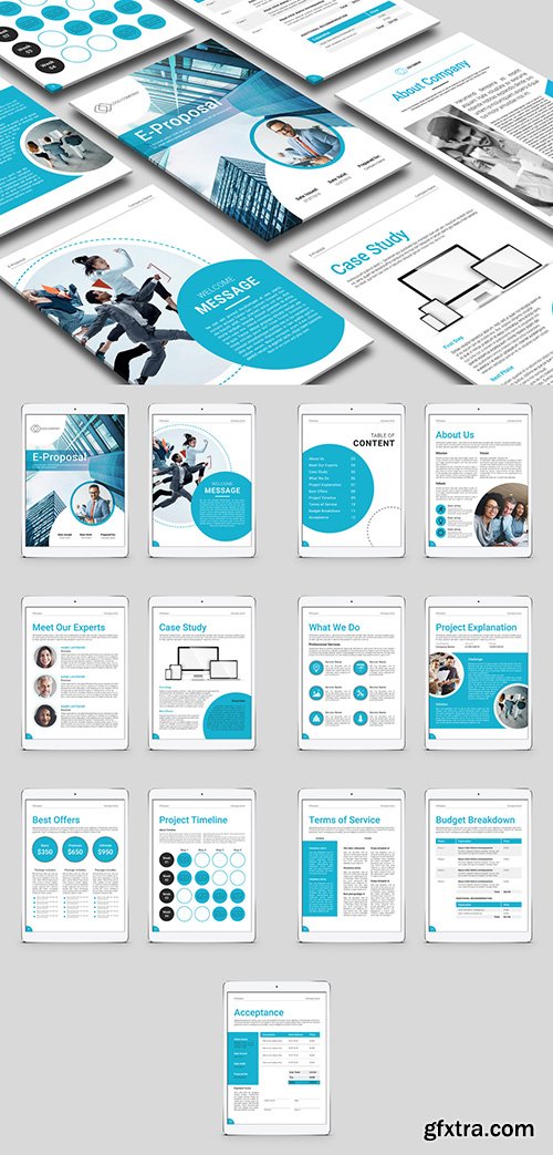 Digital Proposal Layout with Blue Accents 271994991