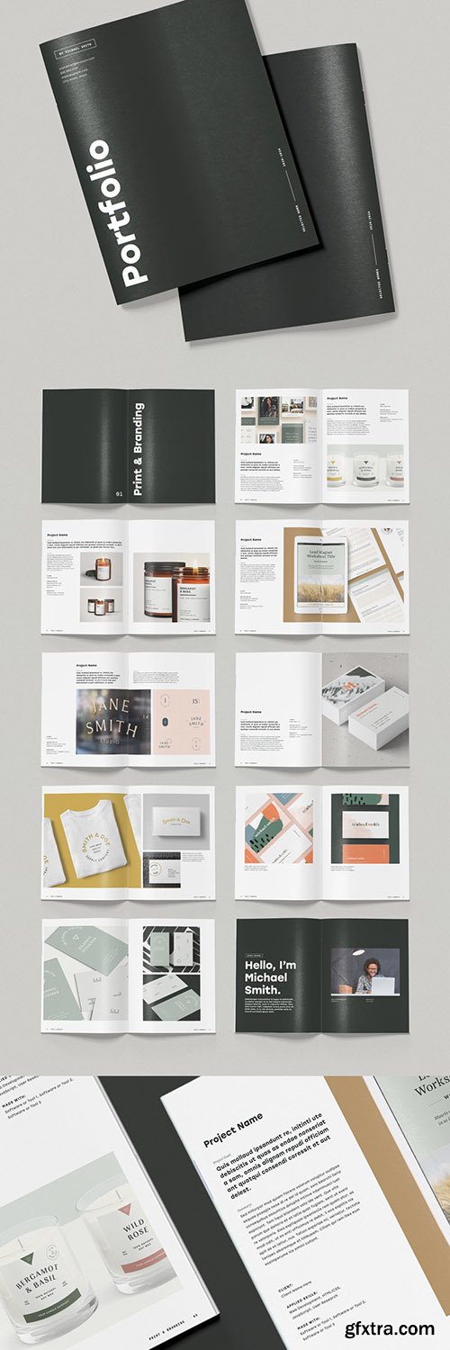 Minimalist Portfolio Brochure Layout with Bold Typography 279028563