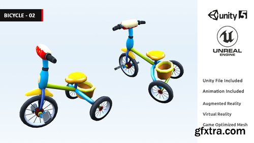 Cgtrader - Animated Toy Cartoon Cute Vehicles Low Poly Pack - 02 AR VR Low-poly 3D model