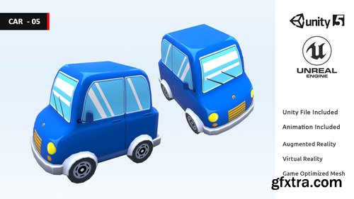 Cgtrader - Animated Toy Cartoon Cute Vehicles Low Poly Pack - 02 AR VR Low-poly 3D model