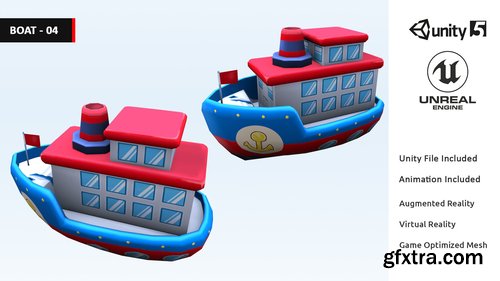 Cgtrader - Animated Toy Cartoon Cute Vehicles Low Poly Pack - 02 AR VR Low-poly 3D model