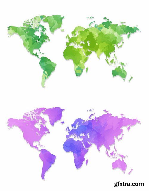 4 Maps Watercolour Design