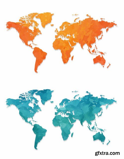 4 Maps Watercolour Design