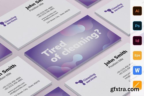 Cleaning Service Poster Flyer Business Card Brochure Bifold Trifold