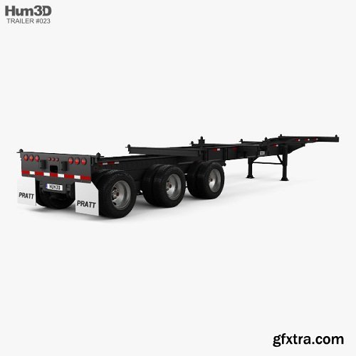 Pratt Container Chassis 40ft Semi Trailer 2018 3D Model