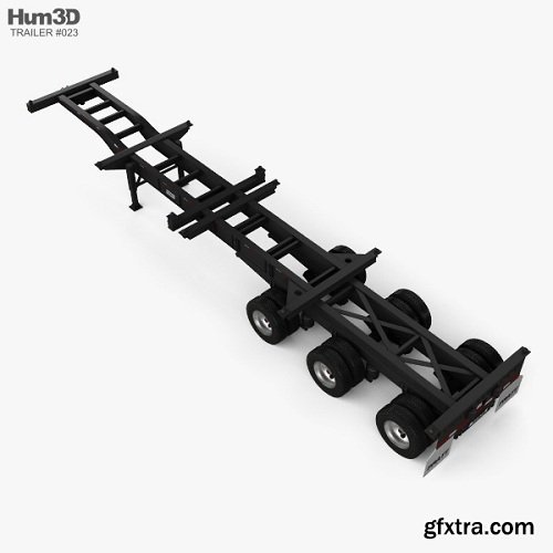 Pratt Container Chassis 40ft Semi Trailer 2018 3D Model