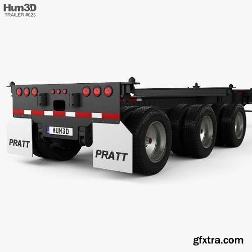 Pratt Container Chassis 40ft Semi Trailer 2018 3D Model