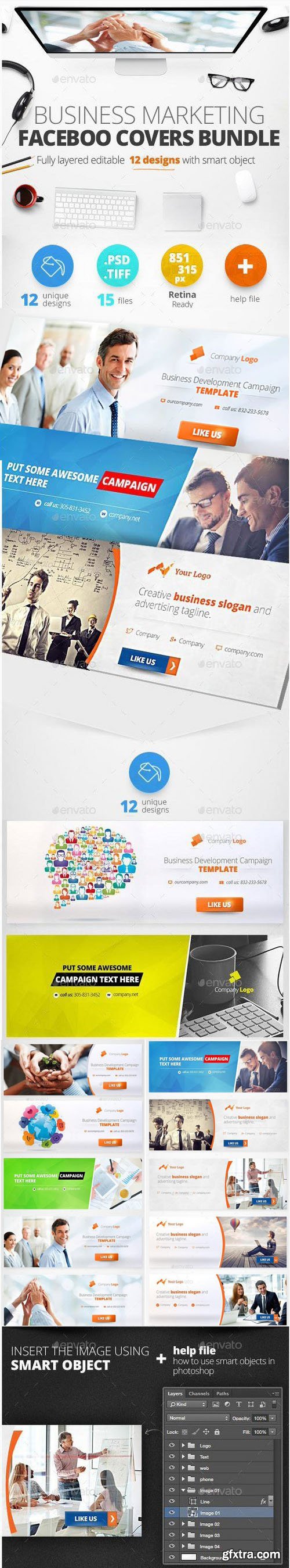 Gr - Corporate Facebook Covers Bundle - 12 PSD Designs [Re-Up]