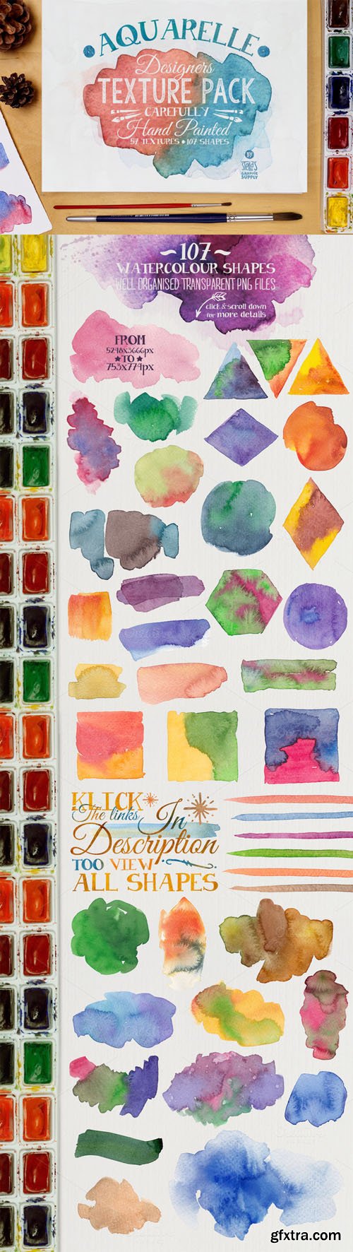 CM - Hand Painted Aquarelle Designers Texture Pack