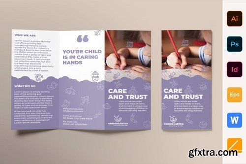 Kindergarten Poster Flyer Business Card Brochure Bifold Trifold