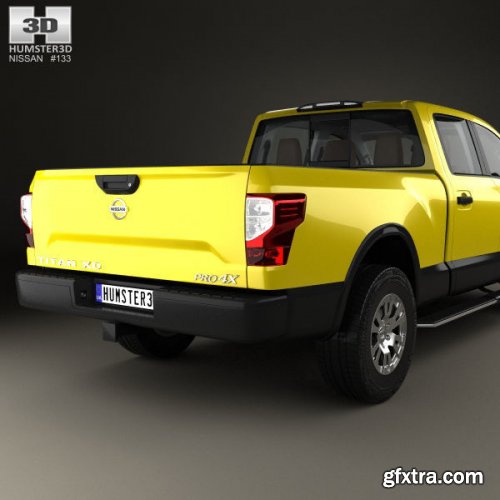 Nissan Titan Crew Cab XD Pro 4X with HQ interior 2016 3D model